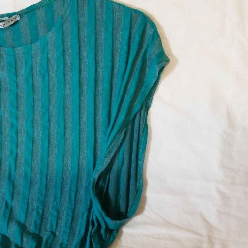 Bui‎ Yah Kah Turquoise & Gray Open Sided Blouse - Picture 3 of 5
